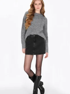 Dreimaster Damen Pullover in grau - Ausschnitt: Rundhals
