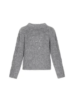 Dreimaster Damen Pullover in grau - Ausschnitt: Rundhals