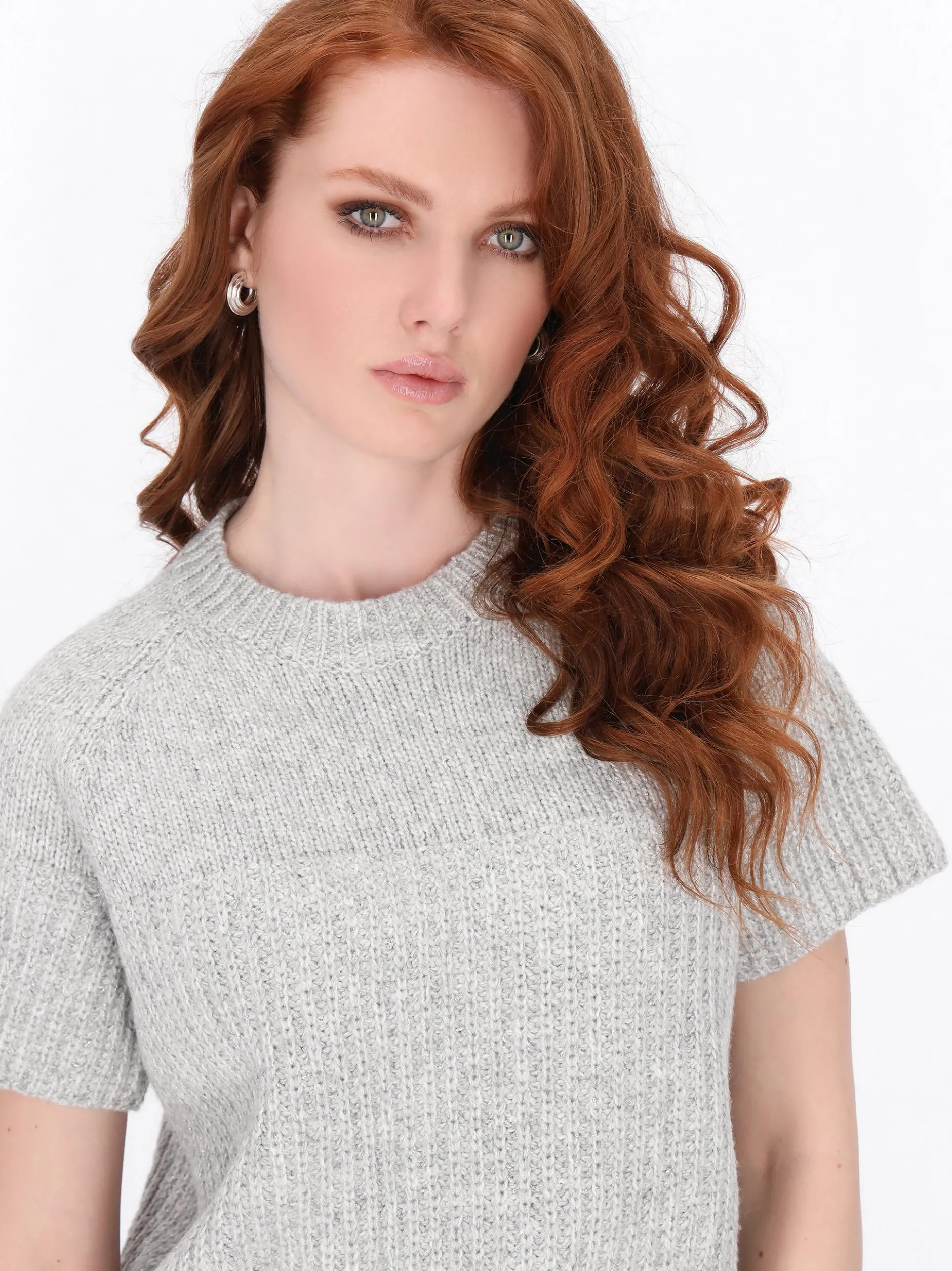 Dreimaster Damen Pullover in grau - Ausschnitt: Rundhals