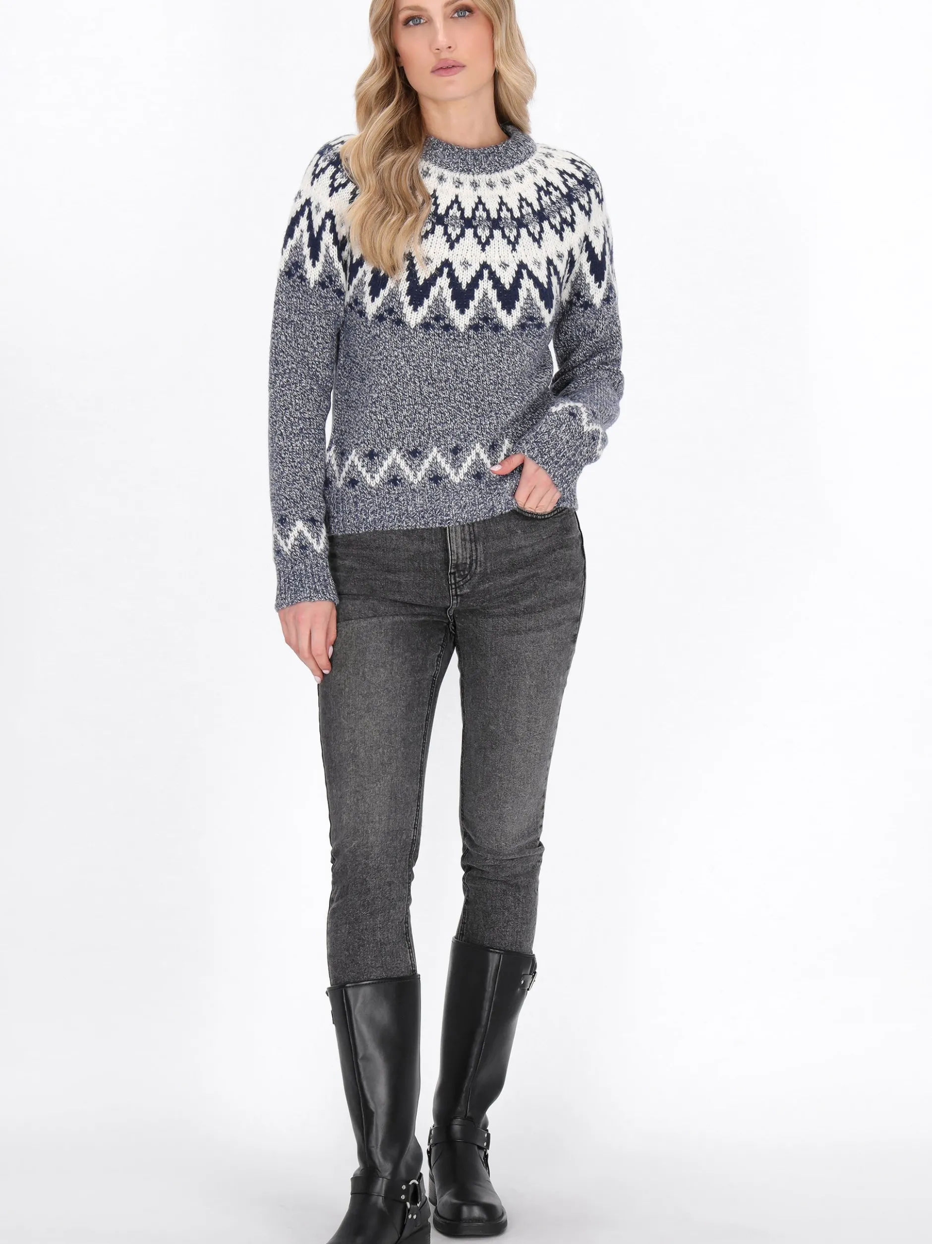 Dreimaster Damen Pullover in marine
