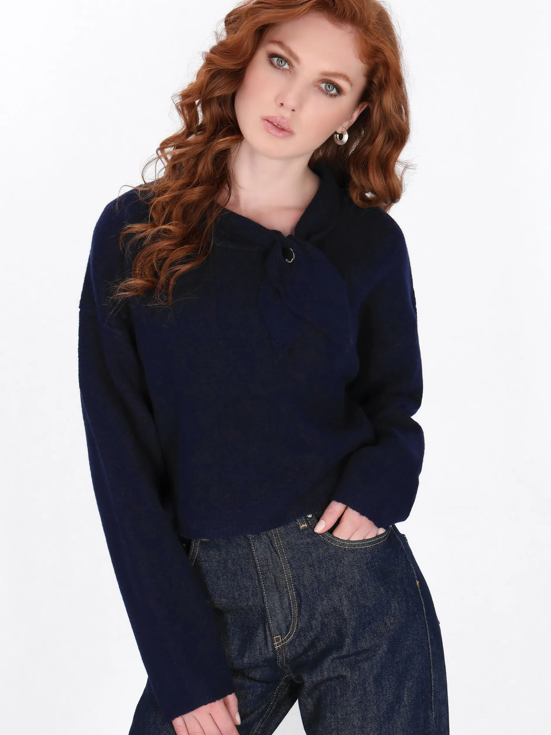 Dreimaster Damen Pullover in marine