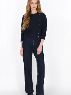 Dreimaster Damen Pullover in marine