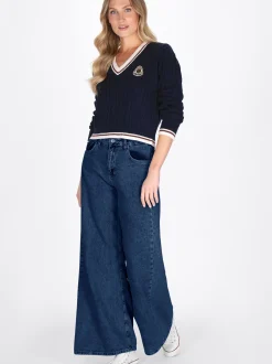 Dreimaster Damen Pullover in marine