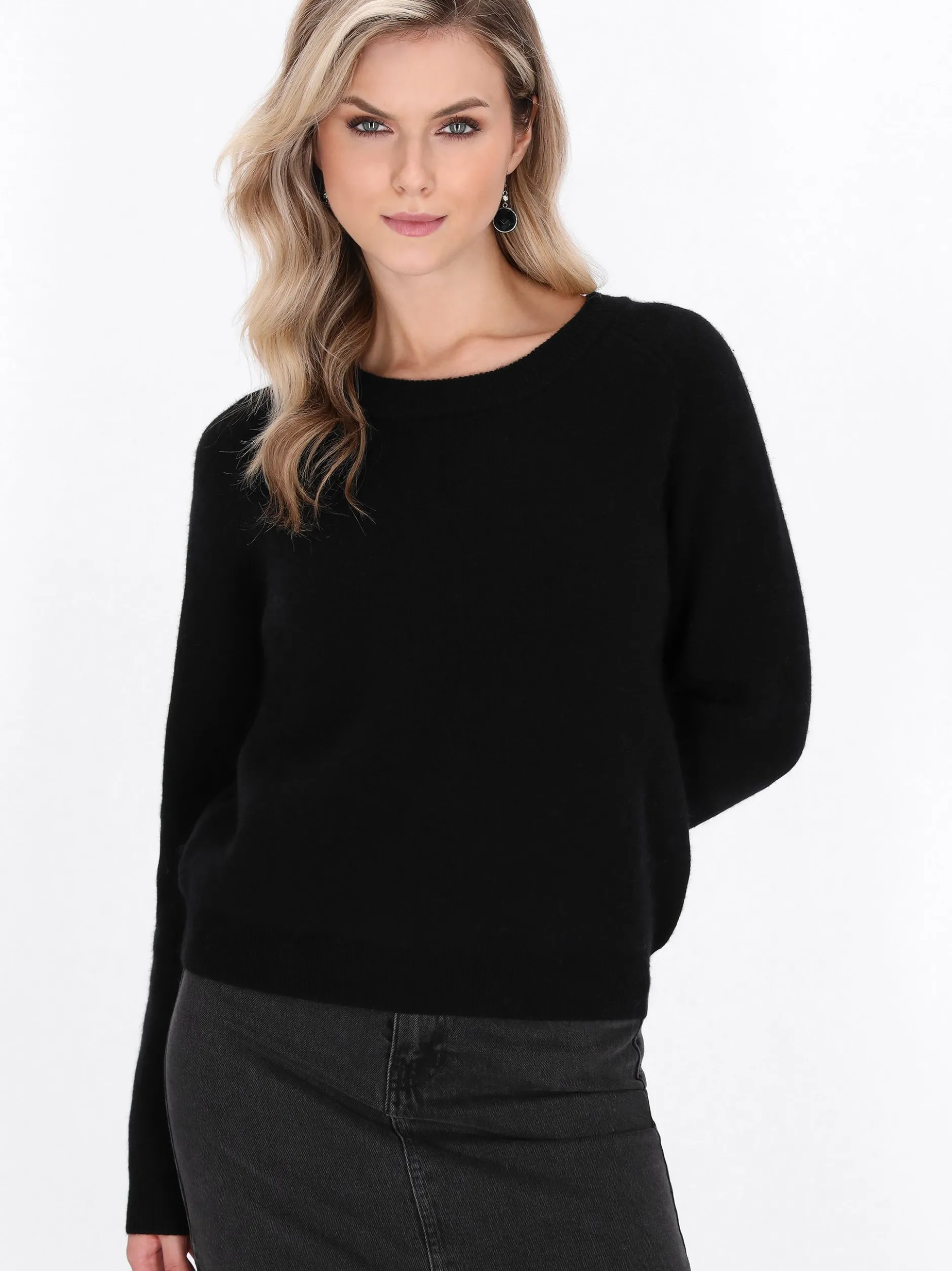 Dreimaster Damen Pullover in schwarz
