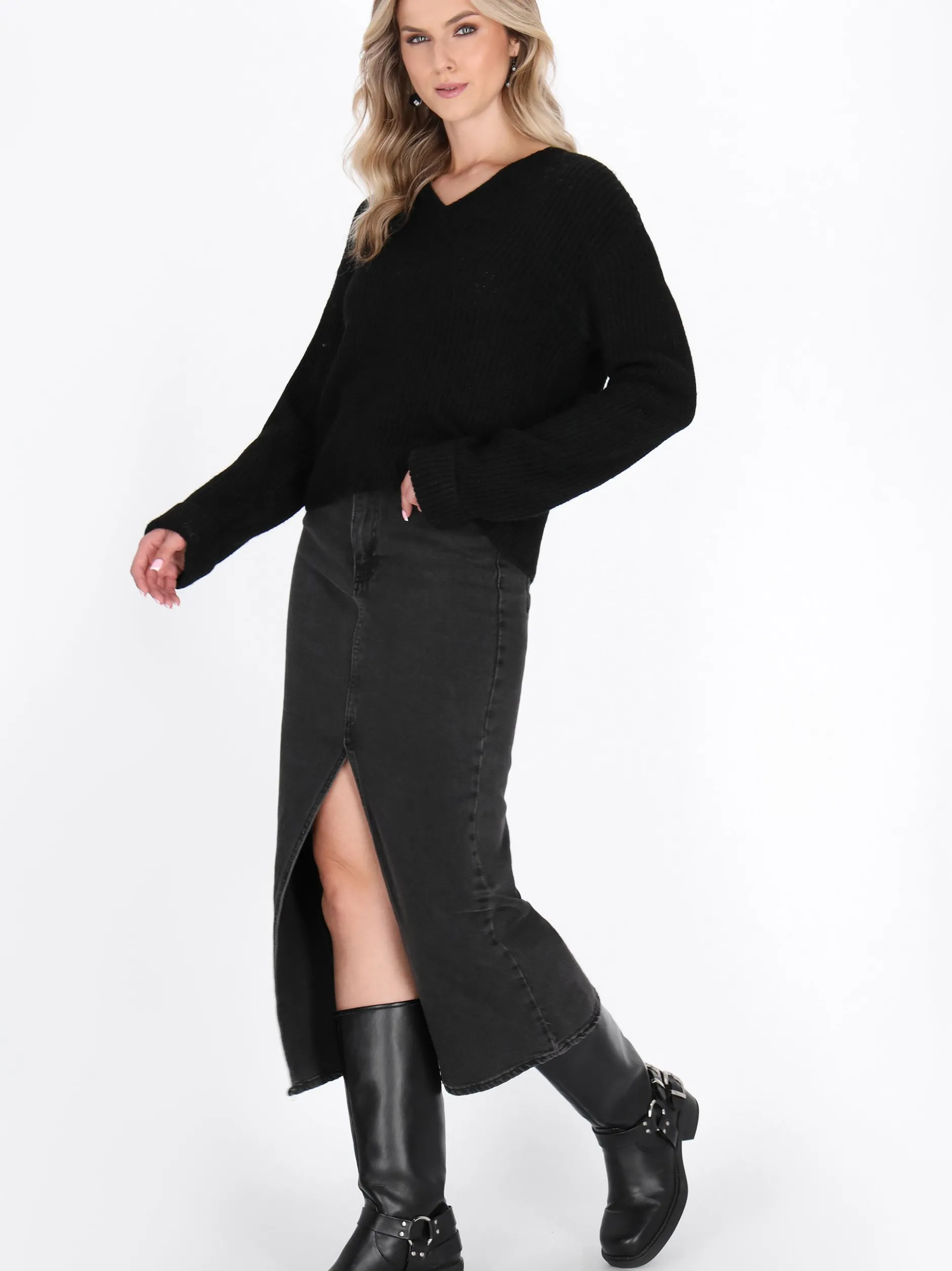 Dreimaster Damen Pullover in schwarz