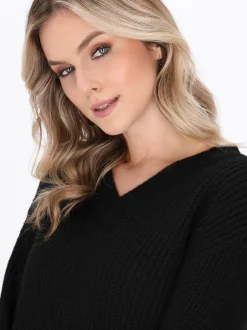 Dreimaster Damen Pullover in schwarz