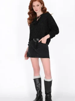 Dreimaster Damen Pullover in schwarz