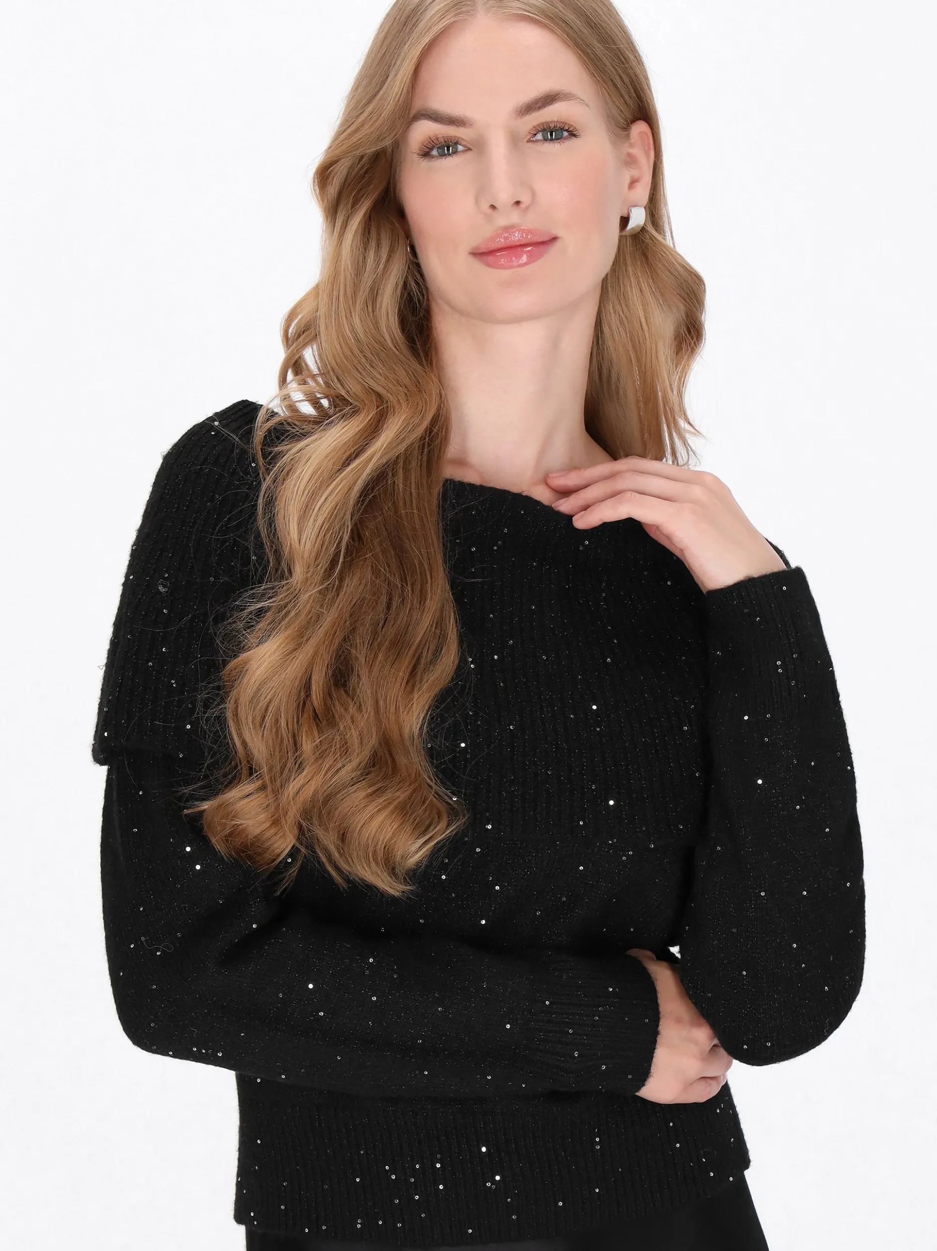 Dreimaster Damen Pullover in schwarz