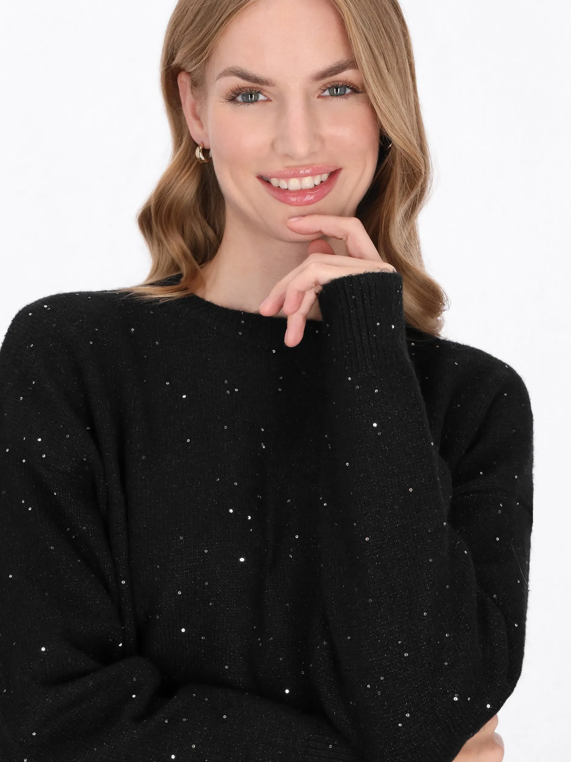 Dreimaster Damen Pullover in schwarz
