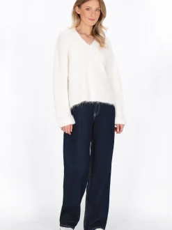 Dreimaster Damen Pullover in weiß