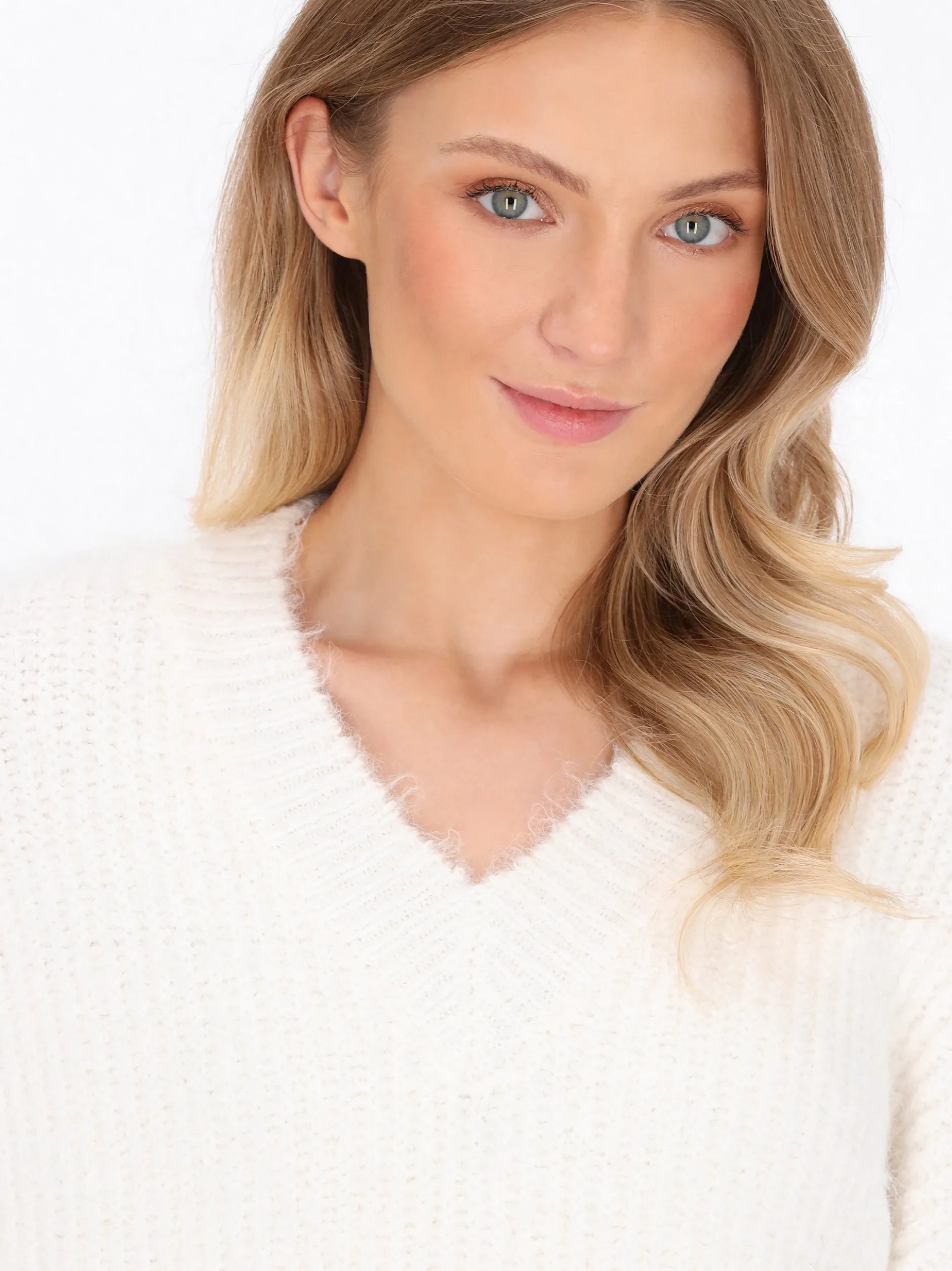 Dreimaster Damen Pullover in weiß