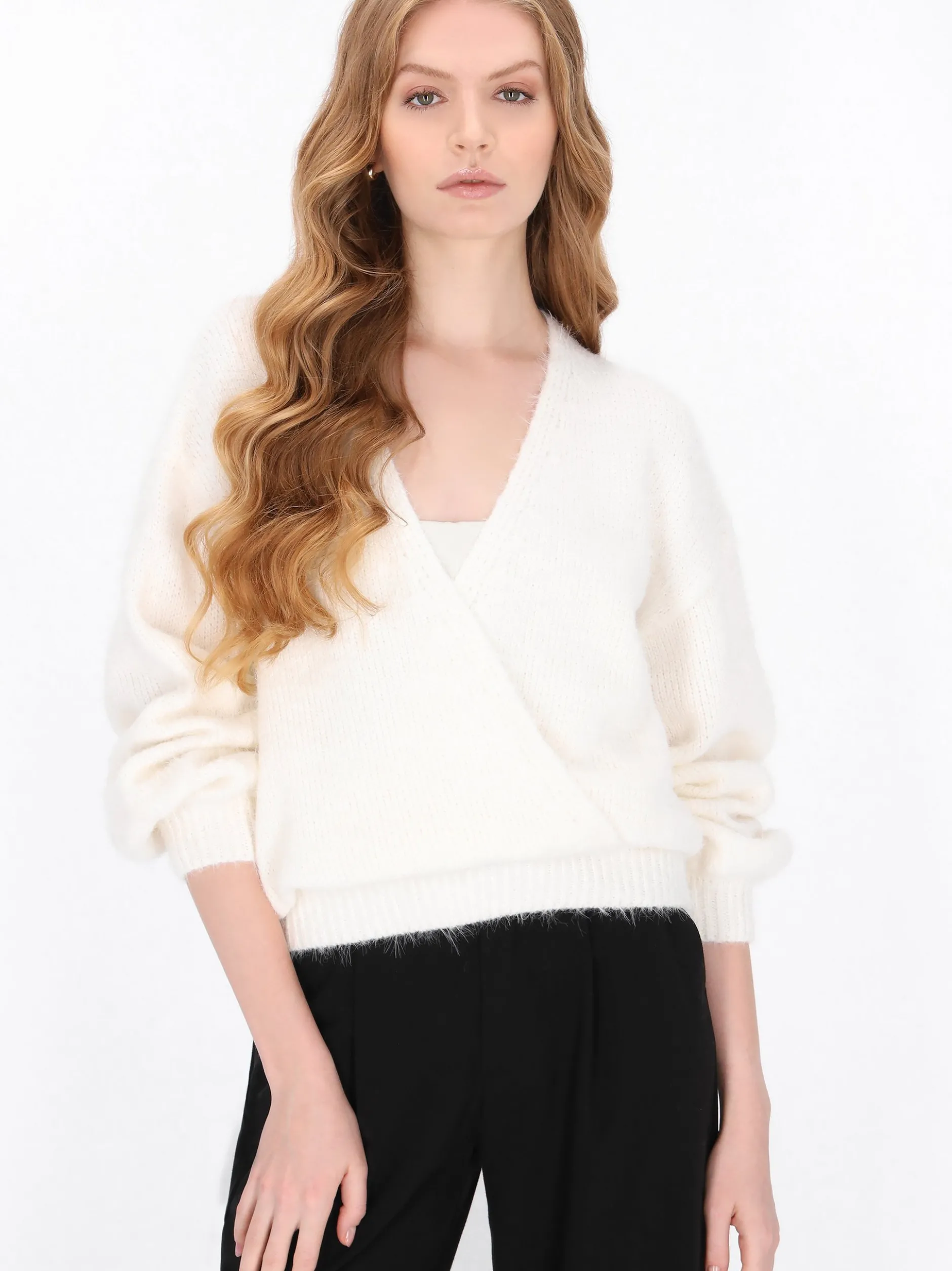 Dreimaster Damen Pullover in weiß
