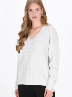 Dreimaster Damen Pullover in weiß