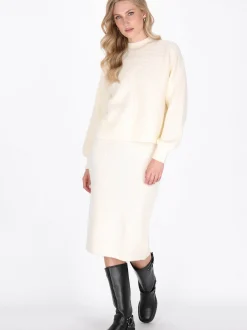 Dreimaster Damen Pullover in weiß - Ausschnitt: Rundhals