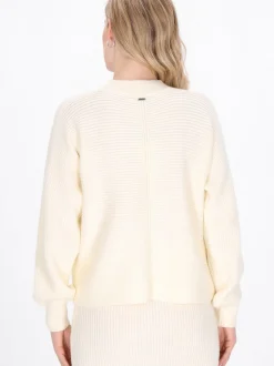 Dreimaster Damen Pullover in weiß - Ausschnitt: Rundhals
