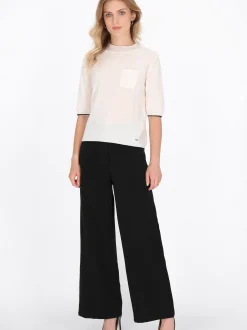 Dreimaster Damen Pullover in weiß - Ausschnitt: Rundhals