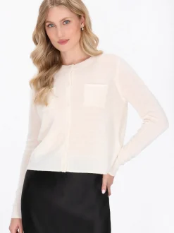 Dreimaster Damen Strickjacke in weiß