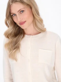 Dreimaster Damen Strickjacke in weiß