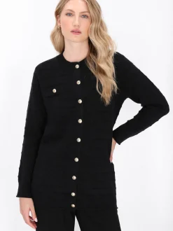 Dreimaster Damen Strickjacke in schwarz