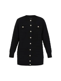 Dreimaster Damen Strickjacke in schwarz