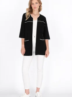 Dreimaster Damen Strickjacke in schwarz