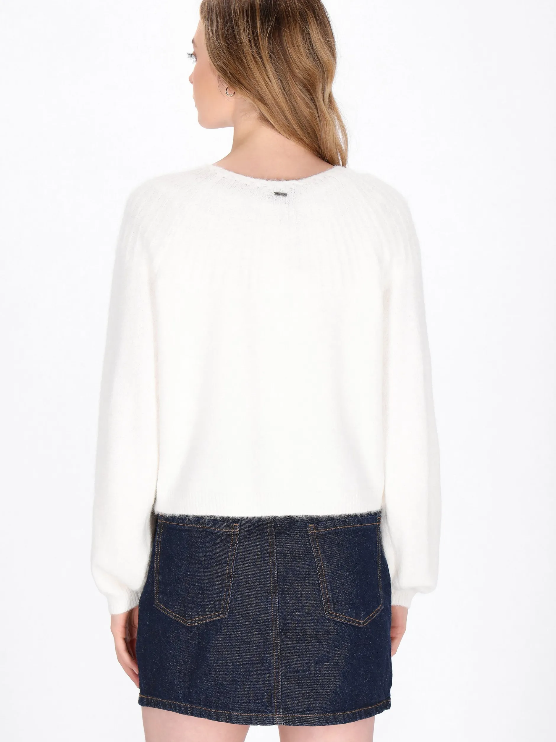 Dreimaster Damen Strickjacke in weiß