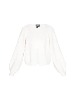 Dreimaster Damen Strickjacke in weiß