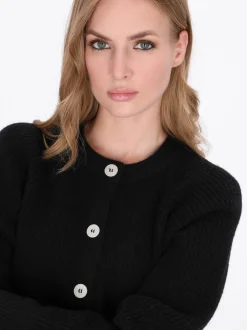 Dreimaster Damen Strickjacke in schwarz