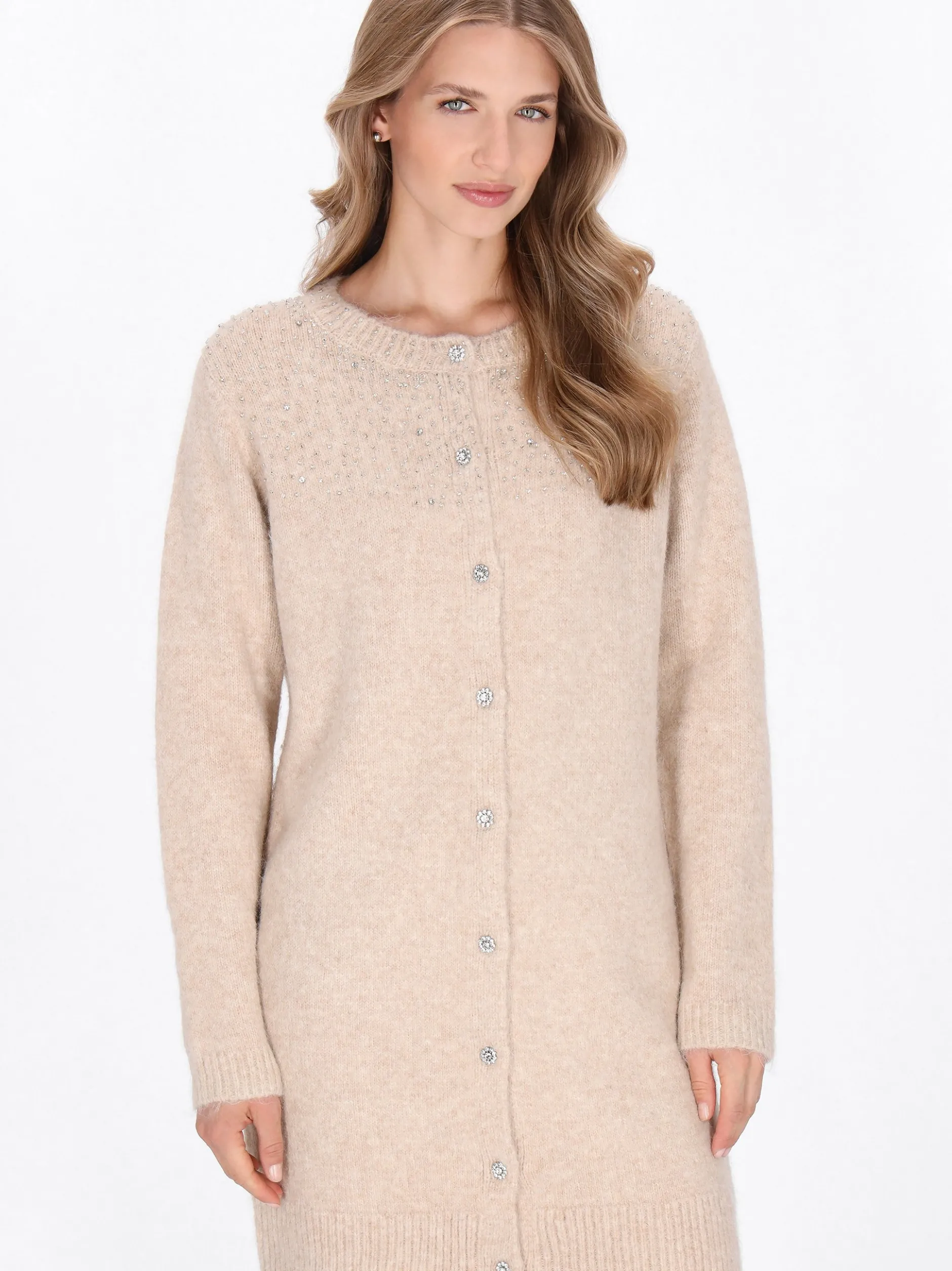 Dreimaster Damen Strickjacke in beige