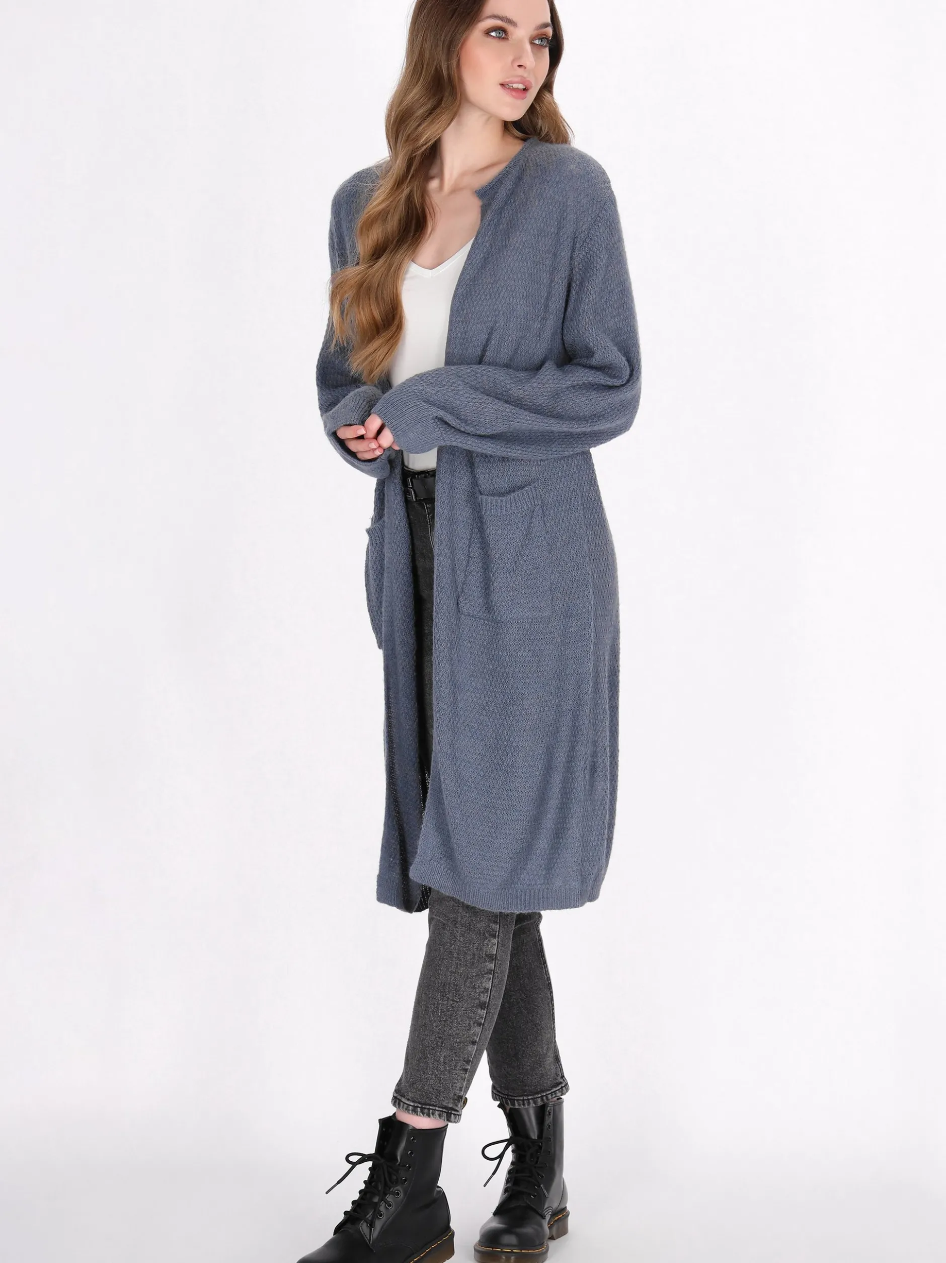 Dreimaster Damen Strickjacke in blau