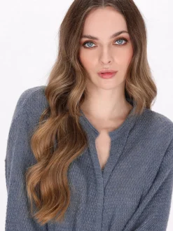 Dreimaster Damen Strickjacke in blau