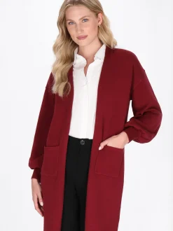 Dreimaster Damen Strickjacke in bordeaux