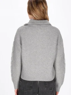 Dreimaster Damen Strickjacke in grau