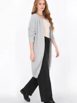 Dreimaster Damen Strickjacke in grau