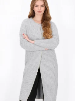 Dreimaster Damen Strickjacke in grau