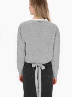 Dreimaster Damen Strickjacke in grau