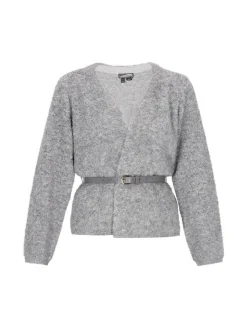 Dreimaster Damen Strickjacke in grau