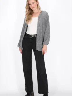 Dreimaster Damen Strickjacke in grau
