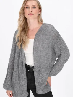 Dreimaster Damen Strickjacke in grau