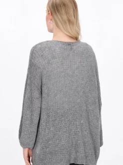 Dreimaster Damen Strickjacke in grau