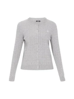 Dreimaster Damen Strickjacke in grau