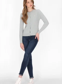 Dreimaster Damen Strickjacke in grün