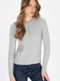 Dreimaster Damen Strickjacke in grün