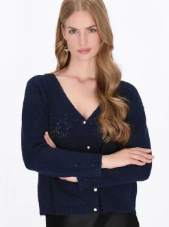 Dreimaster Damen Strickjacke in marine