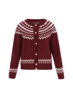 Dreimaster Damen Strickjacke in rot