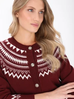 Dreimaster Damen Strickjacke in rot
