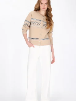 Dreimaster Damen Strickjacke in sand