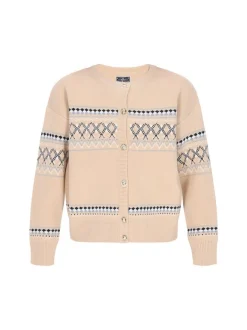 Dreimaster Damen Strickjacke in sand
