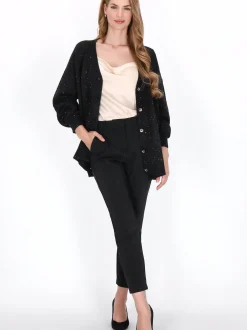 Dreimaster Damen Strickjacke in schwarz