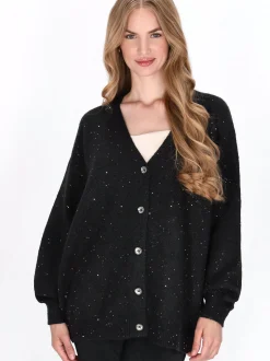 Dreimaster Damen Strickjacke in schwarz